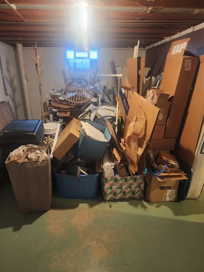 Roll-off dumpster container at job site for Concrete Dumpster Rental in Morris Plains